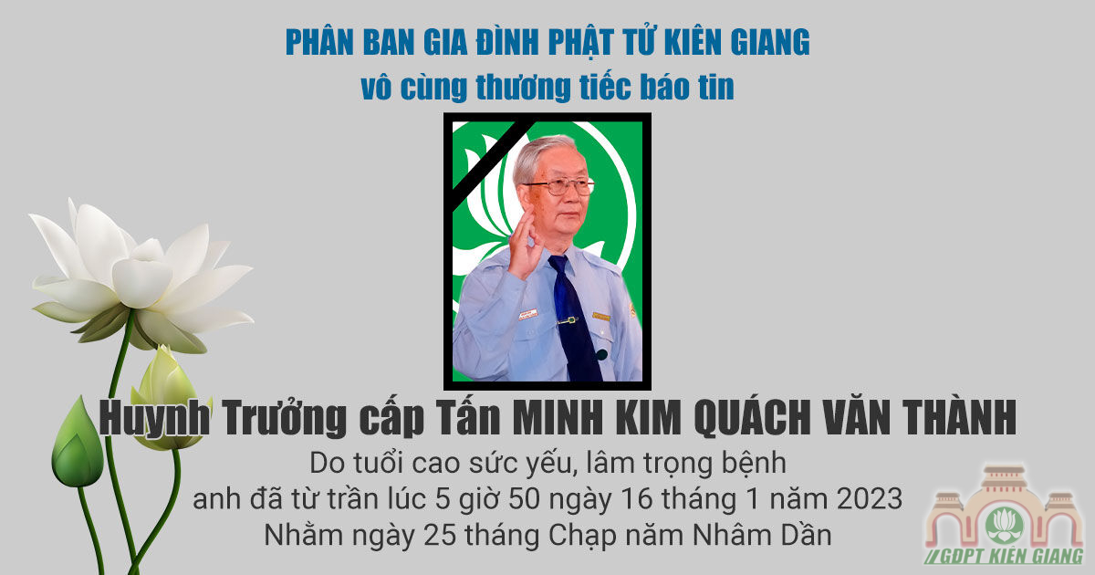 Điếu văn tưởng niệm Huynh Trưởng cấp Dũng Minh Kim Quách Văn Thành