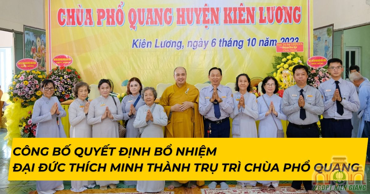 Công bố Quyết định bổ nhiệm Đại đức Thích Minh Thành trụ trì chùa Phổ Quang